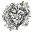Realistic heart shape tattoo design idea