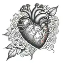 Realistic heart shape tattoo design idea