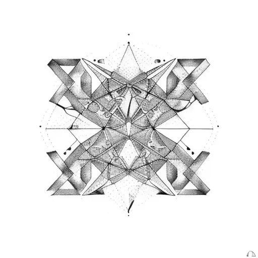 negative Virgo constellation  tattoo design idea