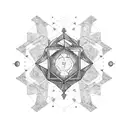 negative Virgo constellation  tattoo design idea