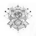 negative Virgo constellation  tattoo design idea