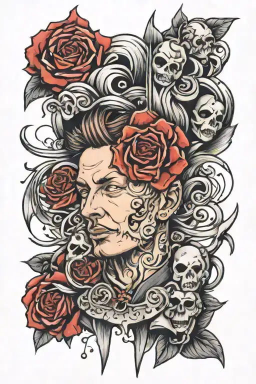 ADHD Mind Portrait tattoo design idea