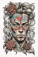 ADHD Mind Portrait tattoo design idea