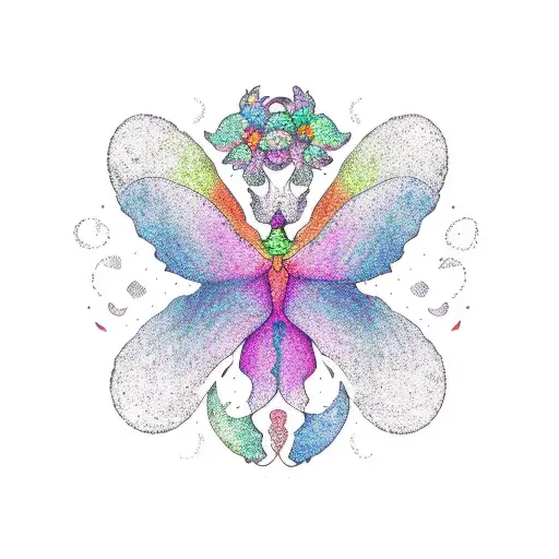 A whimsical sketch-style tattoo of an LGBT rainbow made of butterflies tattoo design idea
