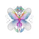 A whimsical sketch-style tattoo of an LGBT rainbow made of butterflies tattoo design idea