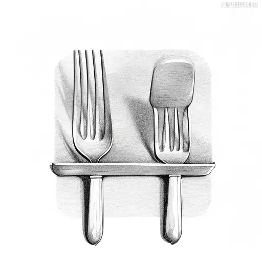 fork made by kitchen words tattoo design idea