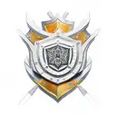 A shield adorned with intricate patterns and symbols, representing strength, honor, and loyalty tattoo design idea