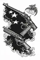 1776 guns tattoo design idea