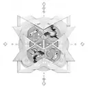 A geometric design incorporating the Pisces symbol and puzzle pieces to represent autism awareness, with a subtle nod to the client's twins tattoo design idea