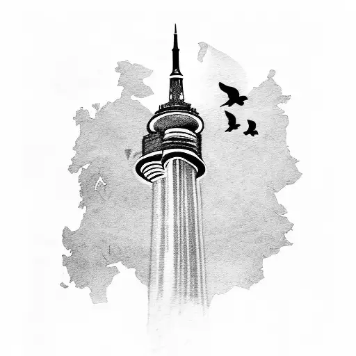  Ireland map cn tower tattoo design idea
