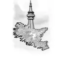  Ireland map cn tower tattoo design idea