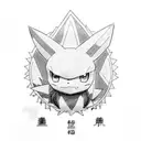 pokemon digimon and naruto  tattoo design idea