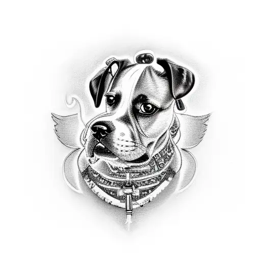 dog and owner tattoo design idea
