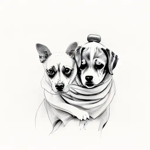 dog and owner tattoo design idea