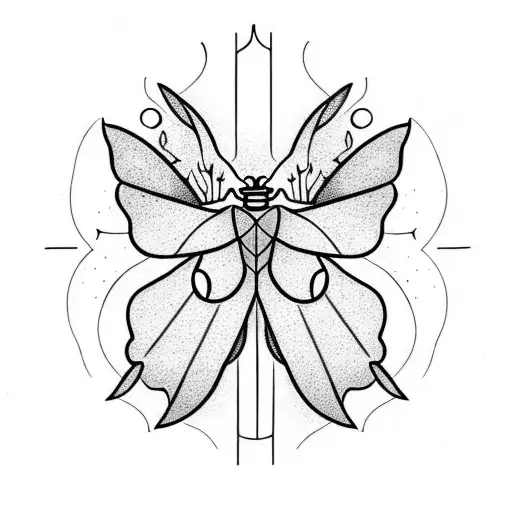 cute dark moth with burning candle tattoo design idea