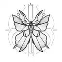 cute dark moth with burning candle tattoo design idea