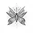 cute dark moth with burning candle tattoo design idea