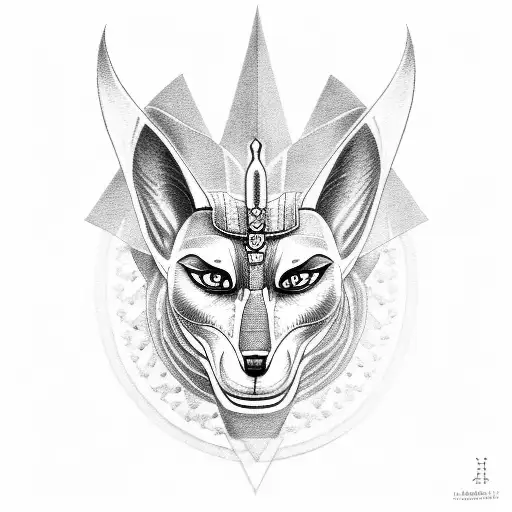 Anubis and by the scale in  tattoo design idea