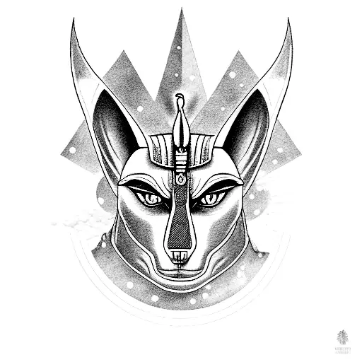 Anubis and by the scale in  tattoo design idea