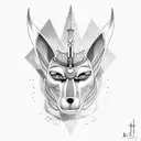 Anubis and by the scale in  tattoo design idea