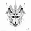 Anubis and by the scale in  tattoo design idea