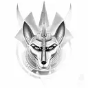 Anubis and by the scale in  tattoo design idea
