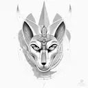 Anubis and by the scale in  tattoo design idea
