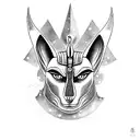 Anubis and by the scale in  tattoo design idea