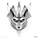 Anubis and by the scale in  tattoo design idea