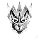 Anubis and by the scale in  tattoo design idea