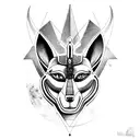 Anubis and by the scale in  tattoo design idea