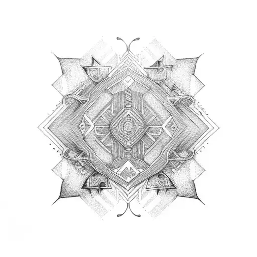 tribal modern  tattoo design idea