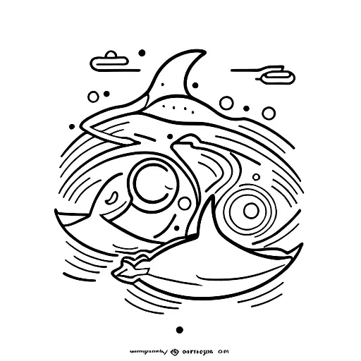 orca minimal tattoo design idea