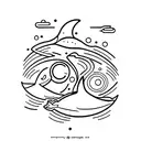 orca minimal tattoo design idea