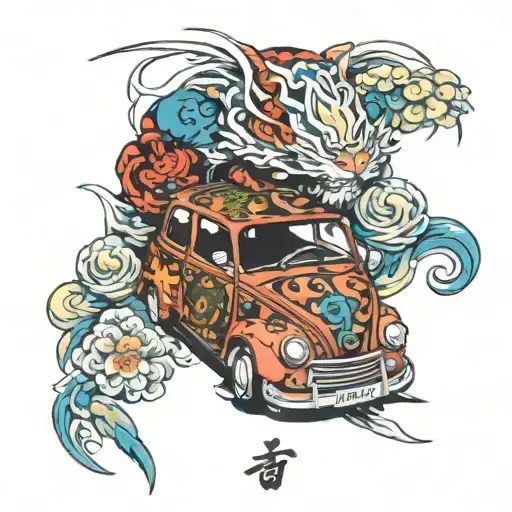 car anime tattoo design idea