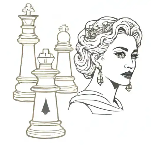 madonna singer queen chess pieces tattoo design idea