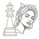 madonna singer queen chess pieces tattoo design idea