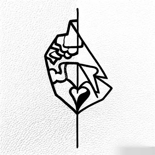 corazon y vara de Esculapio  tattoo design idea