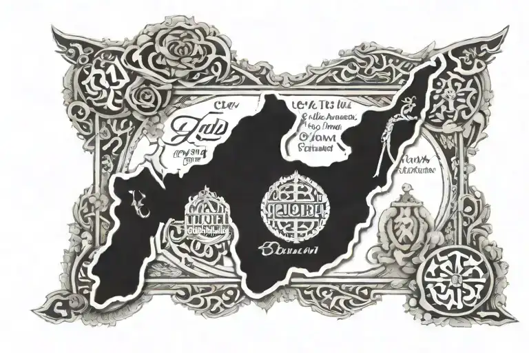 iran map and Cyrus tattoo design idea