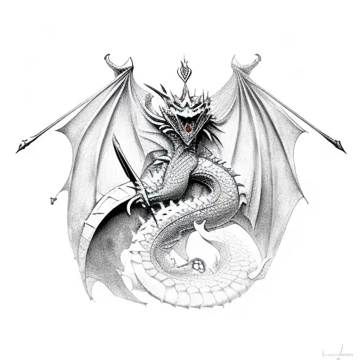 Knights with dragons  tattoo design idea