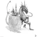 Knights with dragons  tattoo design idea