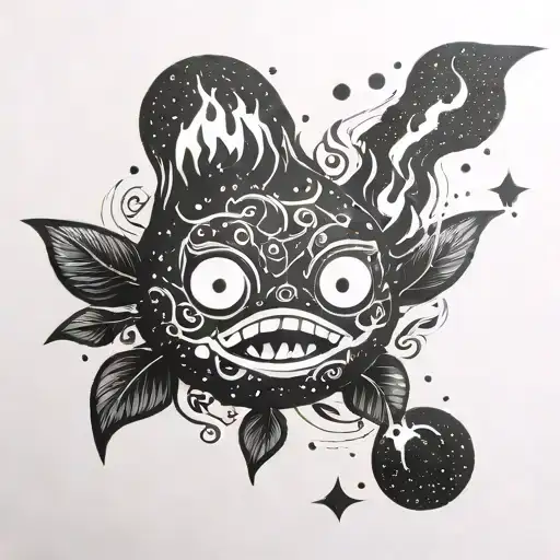 calcifer howls moving tattoo design idea