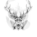 stag tattoo design idea