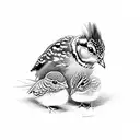 two baby quail with her mom. tattoo design idea