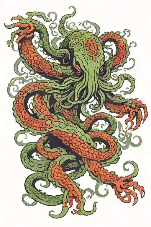 Cthulhu as a divine entity tattoo design idea