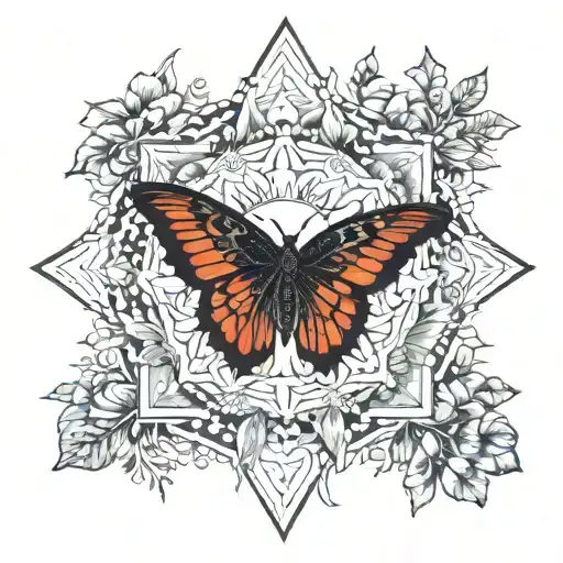 Spiritual mandala incorporating elements of nature tattoo design idea