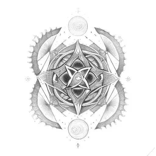 eldritch magic circle tattoo design idea