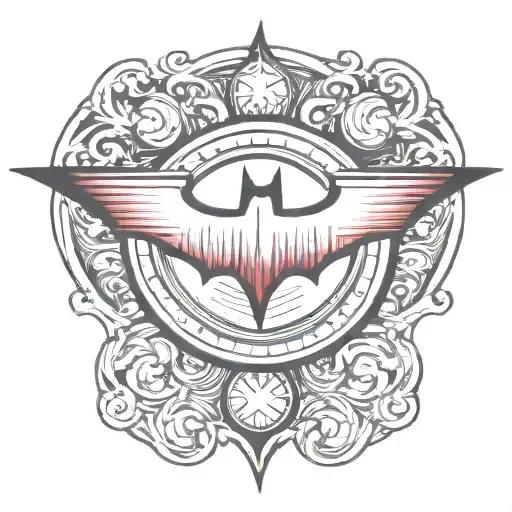 red Batman symbol tattoo design idea