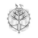 Tree made up pf DNA coils. Shows Puerto Rican, Irish, Italian & English flags tattoo design idea