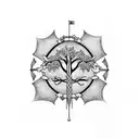 Tree made up pf DNA coils. Shows Puerto Rican, Irish, Italian & English flags tattoo design idea